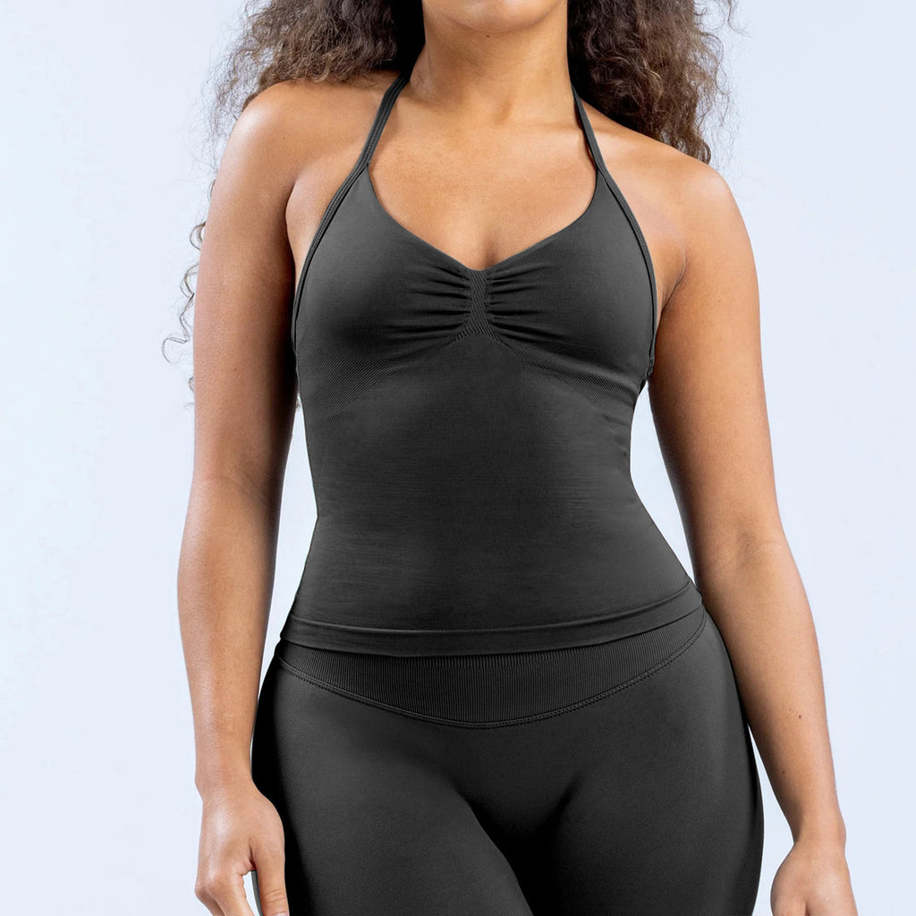 High Elastic Matte Nylon Seamless Sports Vest Top