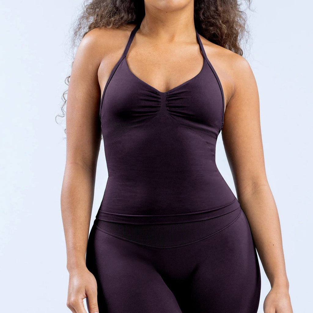 High Elastic Matte Nylon Seamless Sports Vest Top